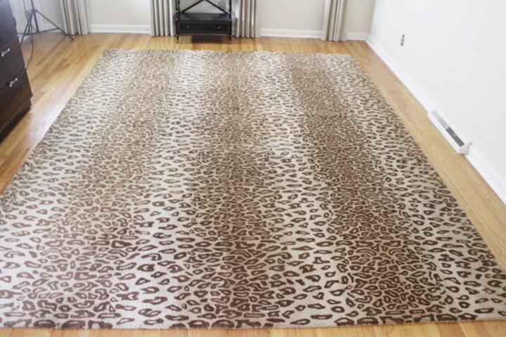 Pottery Barn 9' x 12' Brown Cheetah Rug Gold