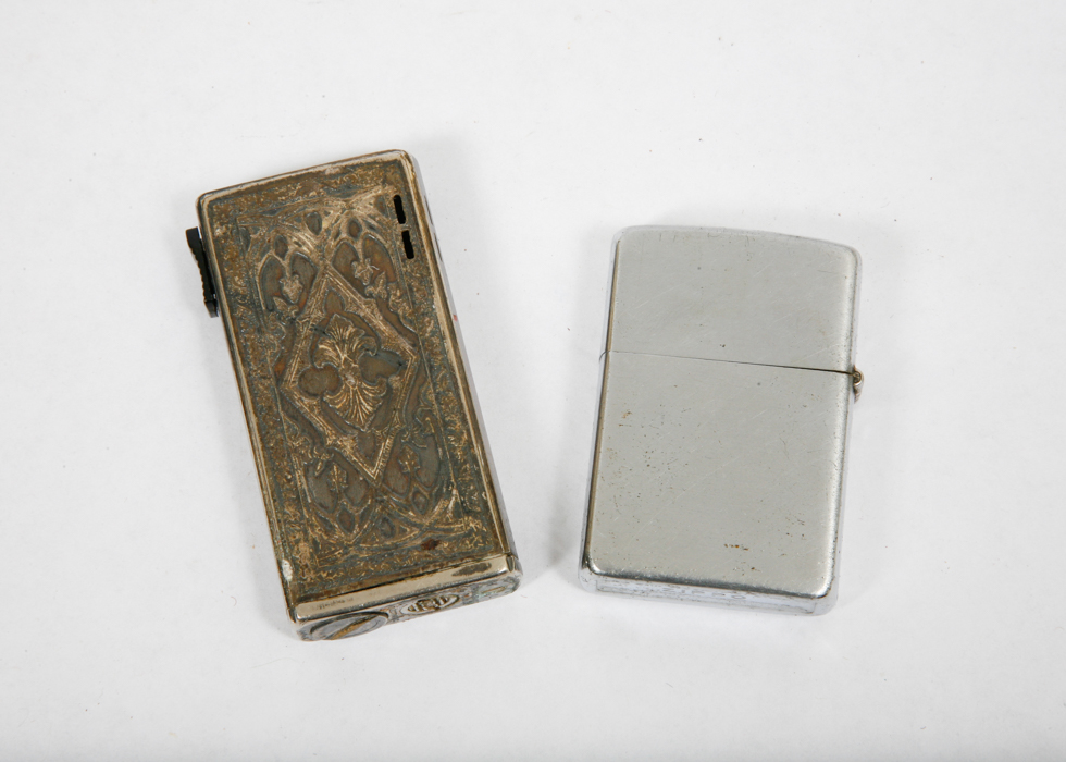 Vintage Glasses, Purse, Hair Trimmer, and Lighters