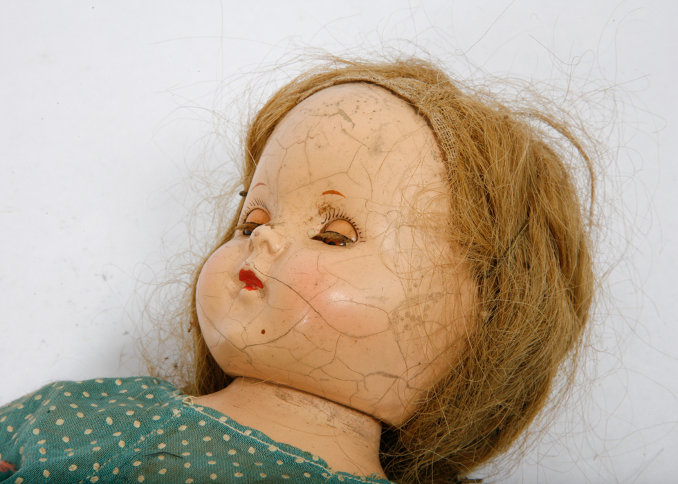 Vintage Dolls, Ladies Gloves, and Pencil Box