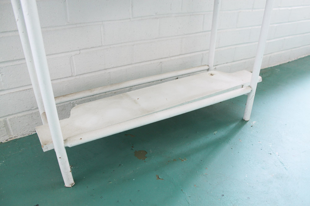 White Wicker Planter and Side Table