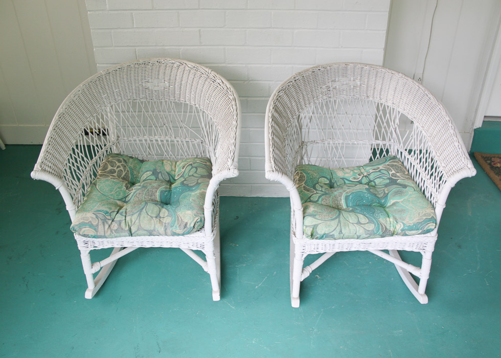 Two Wicker Rocking Chairs