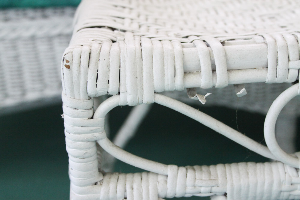 Wicker Sofa and Side Tables