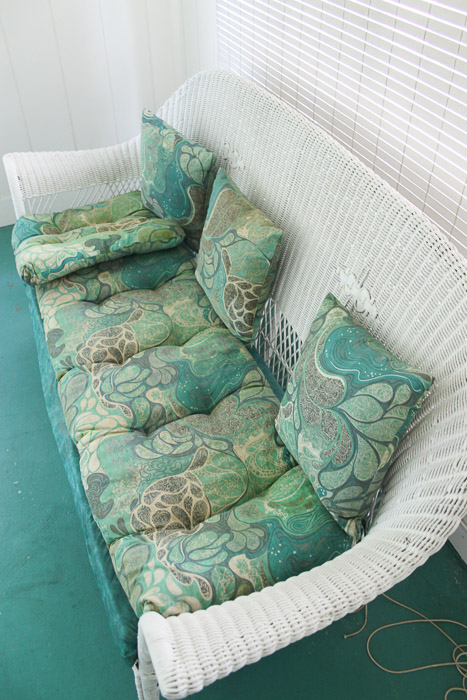 Wicker Sofa and Side Tables