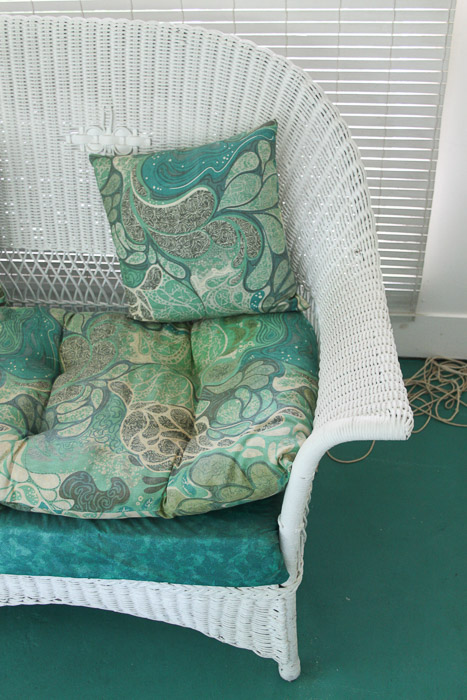 Wicker Sofa and Side Tables