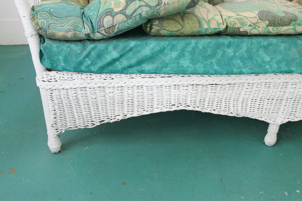 Wicker Sofa and Side Tables