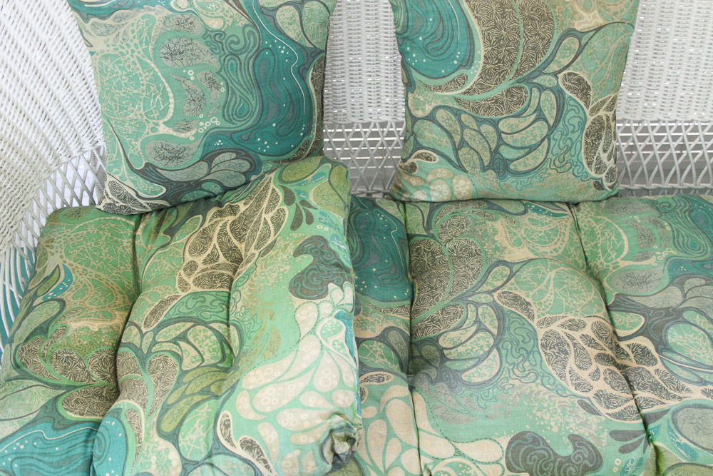 Wicker Sofa and Side Tables