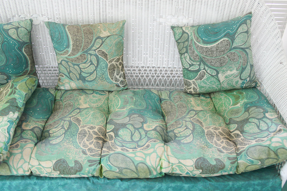 Wicker Sofa and Side Tables