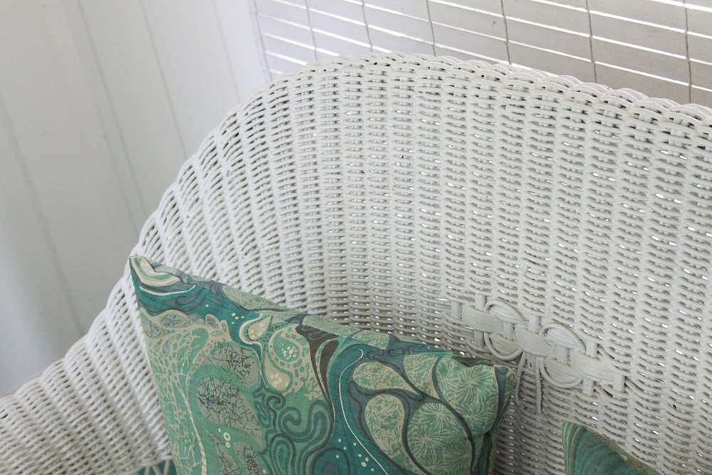 Wicker Sofa and Side Tables