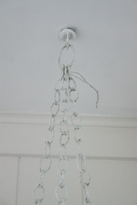 Wicker Chair, Hanging Planter, and Shelf