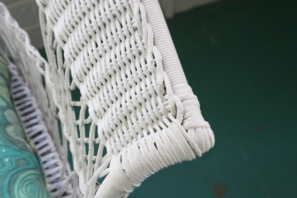 White Wicker Settee