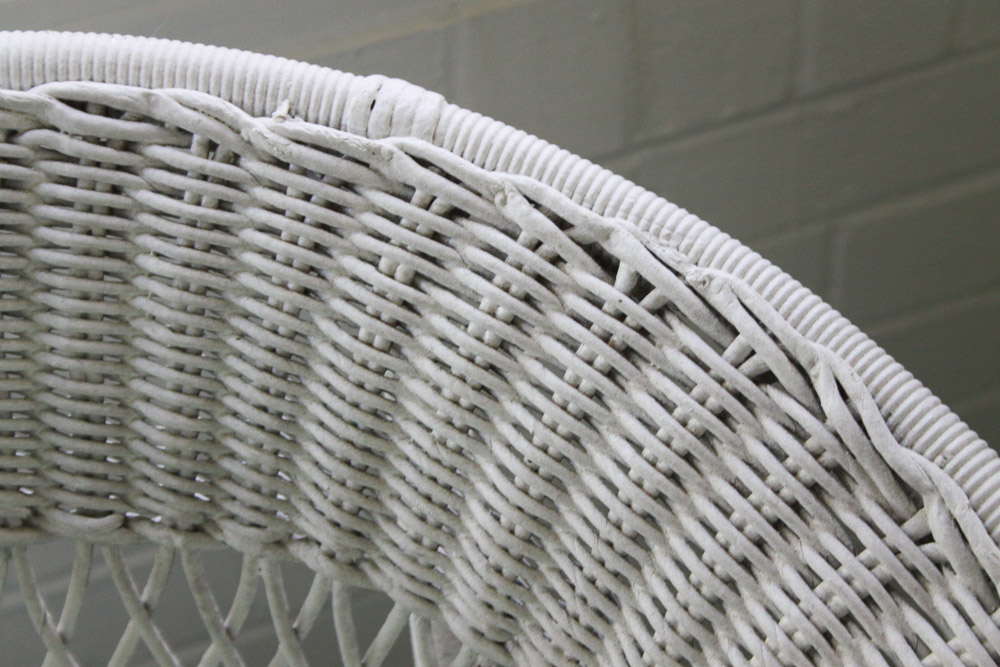 White Wicker Settee