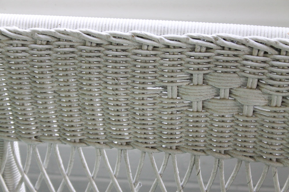 White Wicker Settee