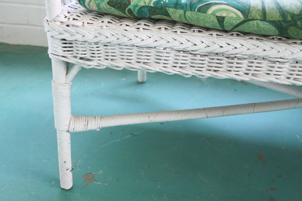 White Wicker Settee
