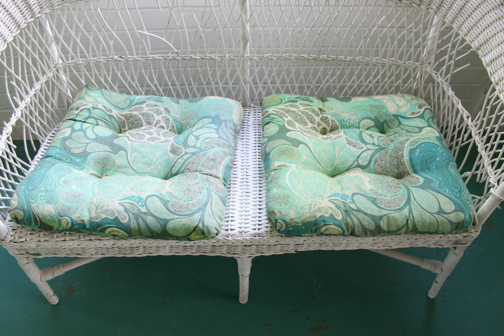 White Wicker Settee