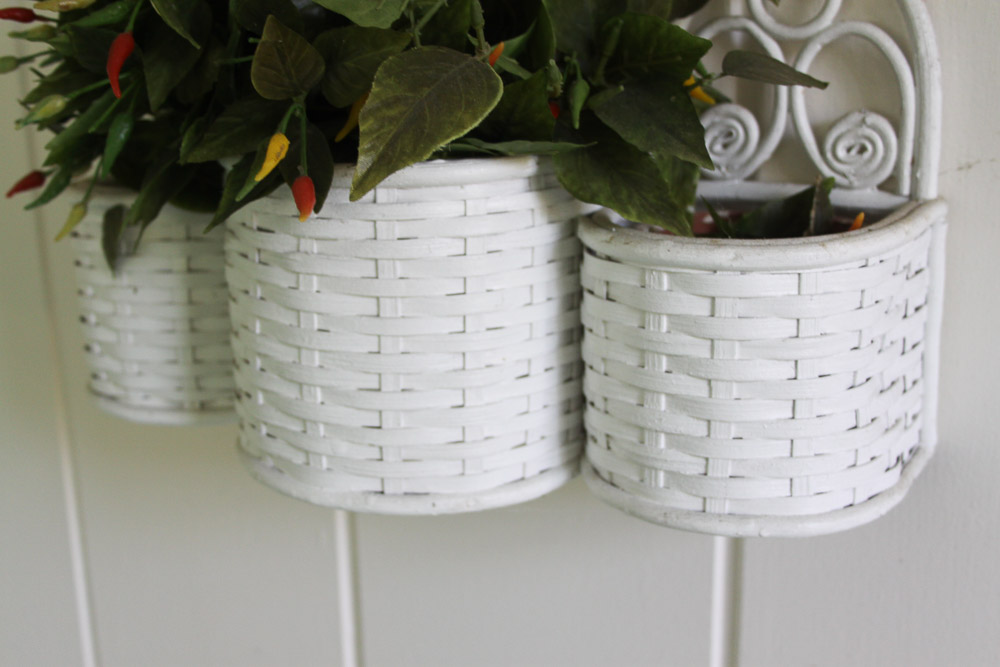 Wicker Lamp and Wall Basket