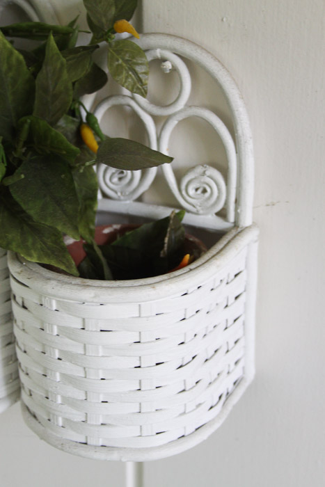 Wicker Lamp and Wall Basket