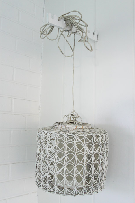 Wicker Lamp and Wall Basket