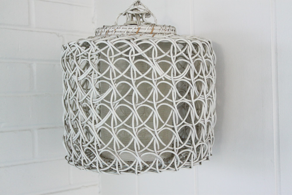 Wicker Lamp and Wall Basket