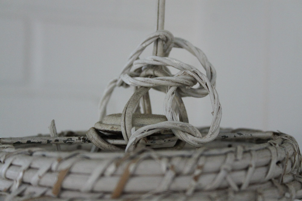 Wicker Lamp and Wall Basket