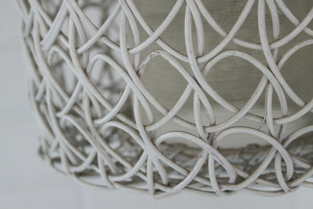 Wicker Lamp and Wall Basket