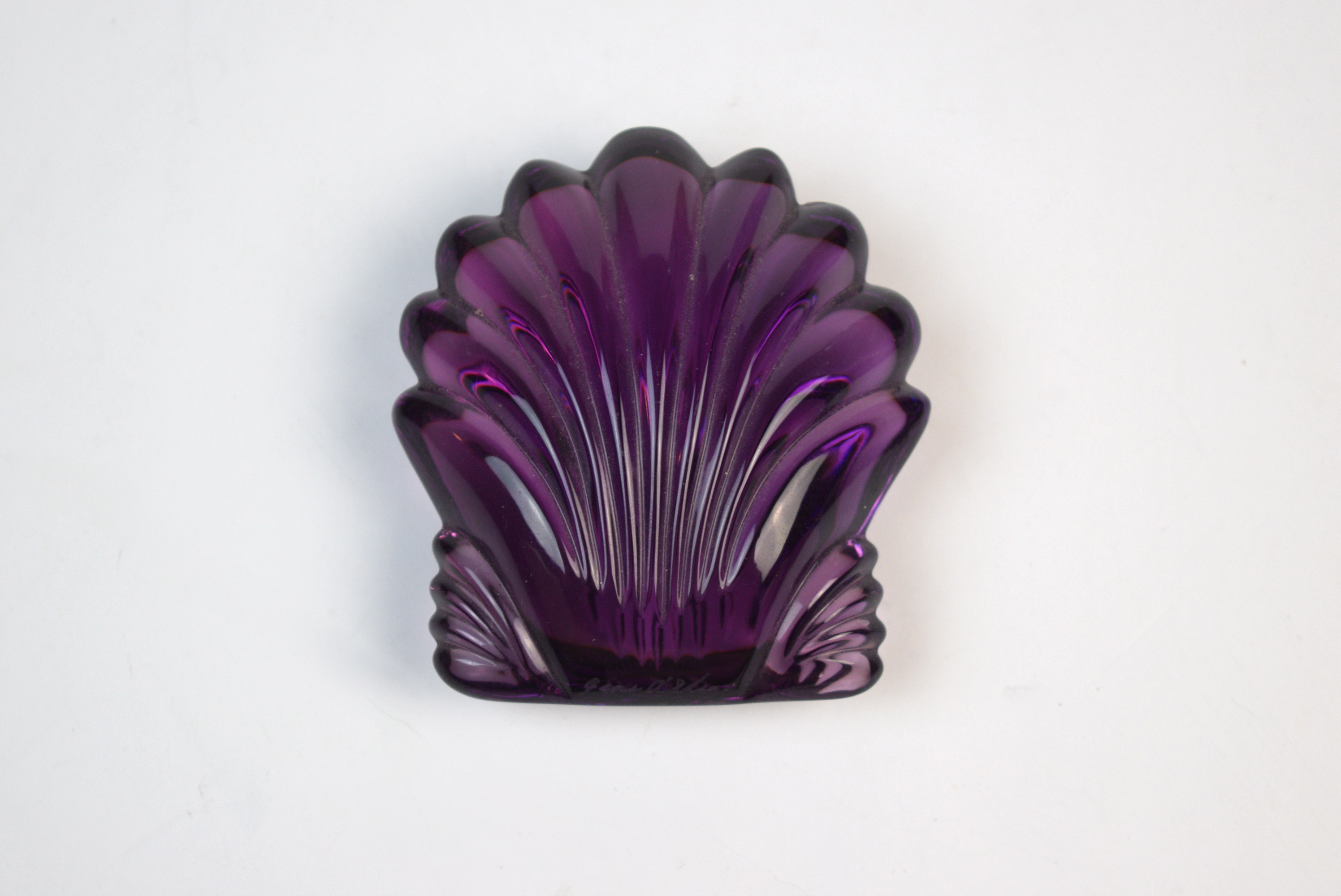 Waterford Crystal Purple Sea Shell Paperweight