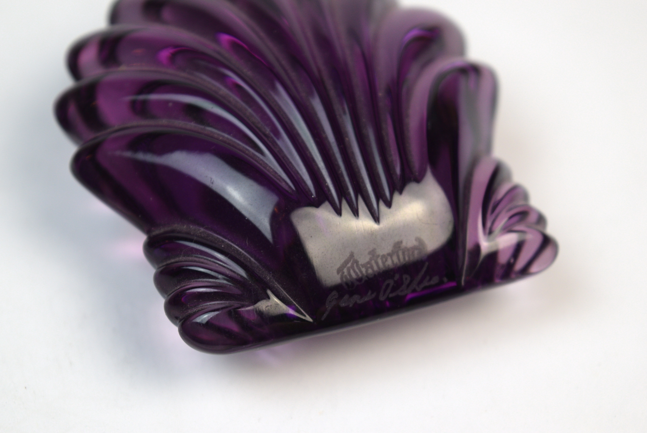 Waterford Crystal Purple Sea Shell Paperweight