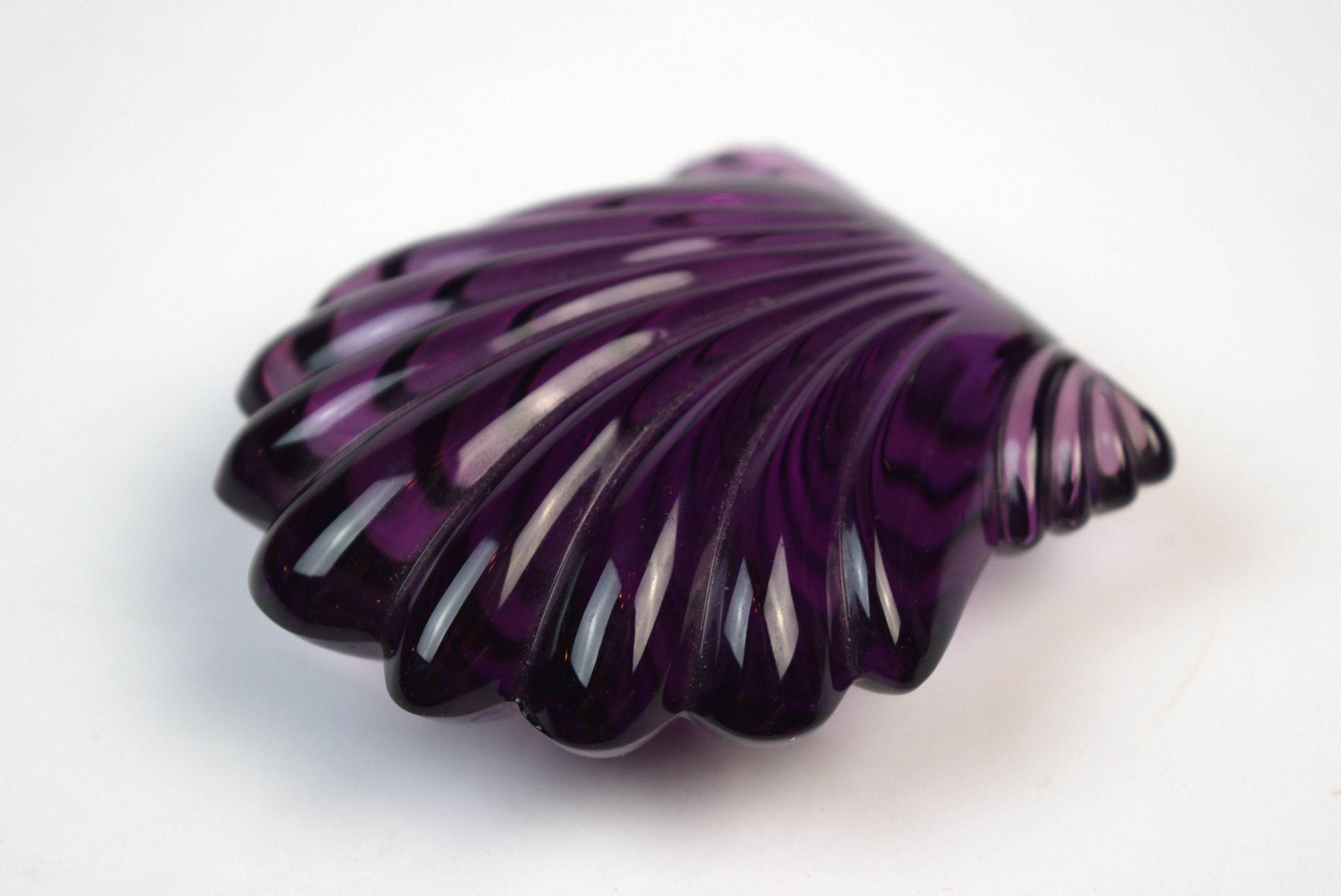 Waterford Crystal Purple Sea Shell Paperweight