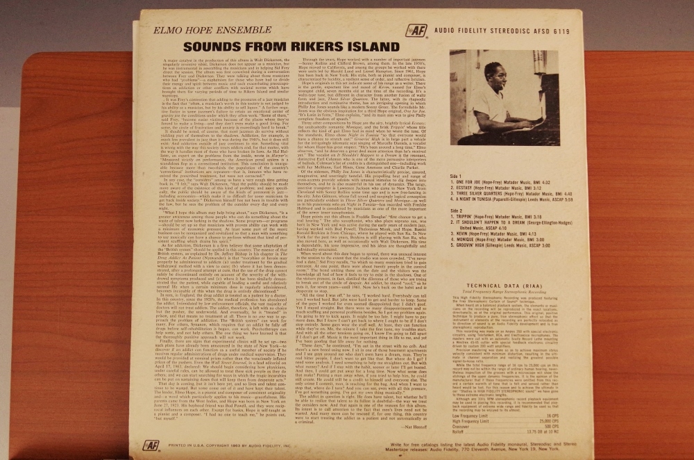 Elmo Hope Ensemble "Sounds From Rikers Island" Record