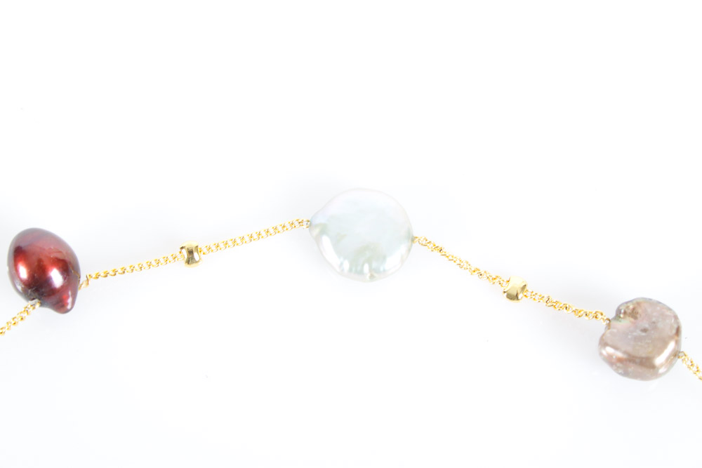 Two Faux Pearl and Bead Necklaces