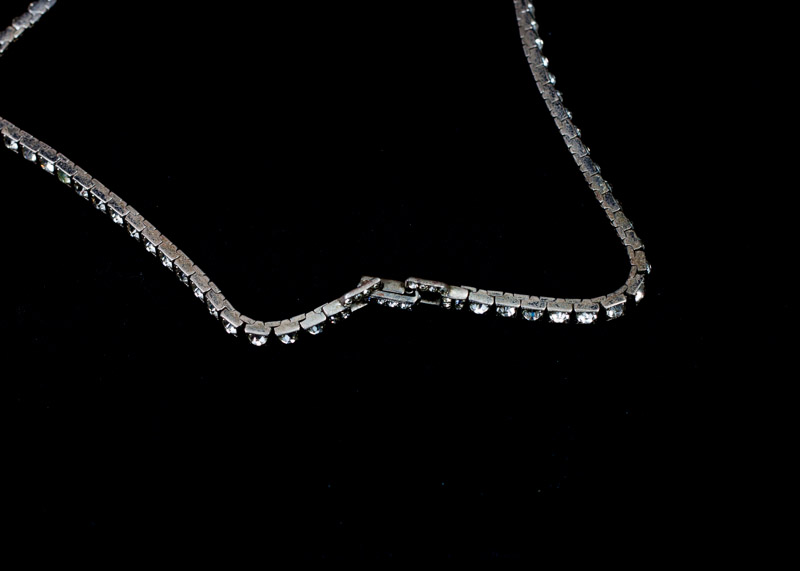 Otis Art Deco Sterling Rhinestone Necklace
