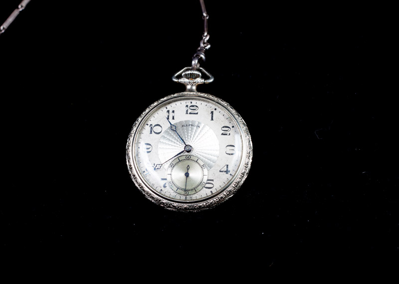 Illinois Watch Co. Railroad Pocket Watch, Sterling Fob and Knife