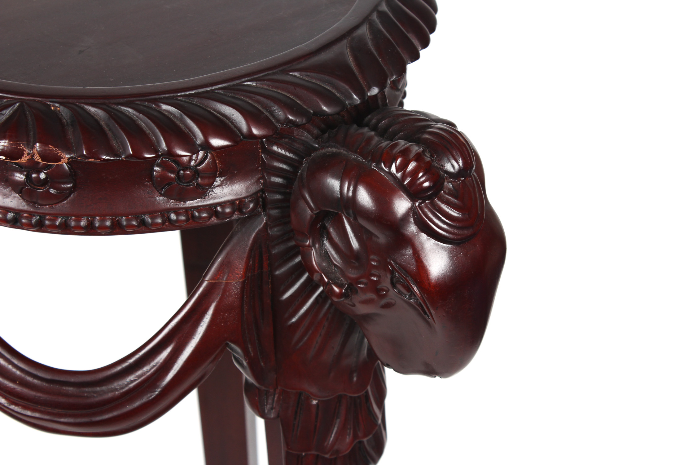 Carved Wooden Tripod Plant Stand