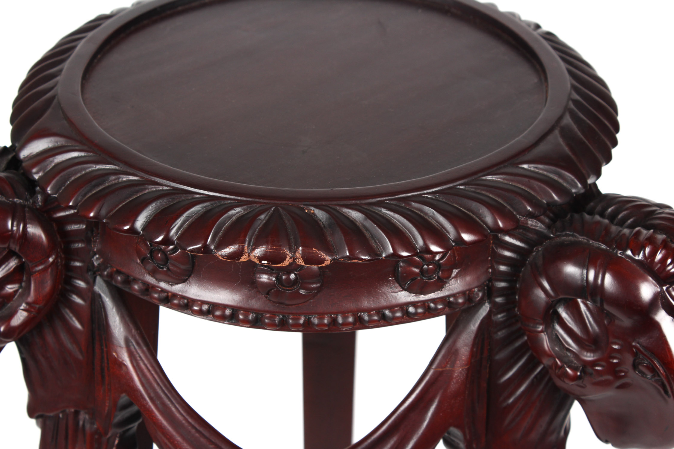 Carved Wooden Tripod Plant Stand