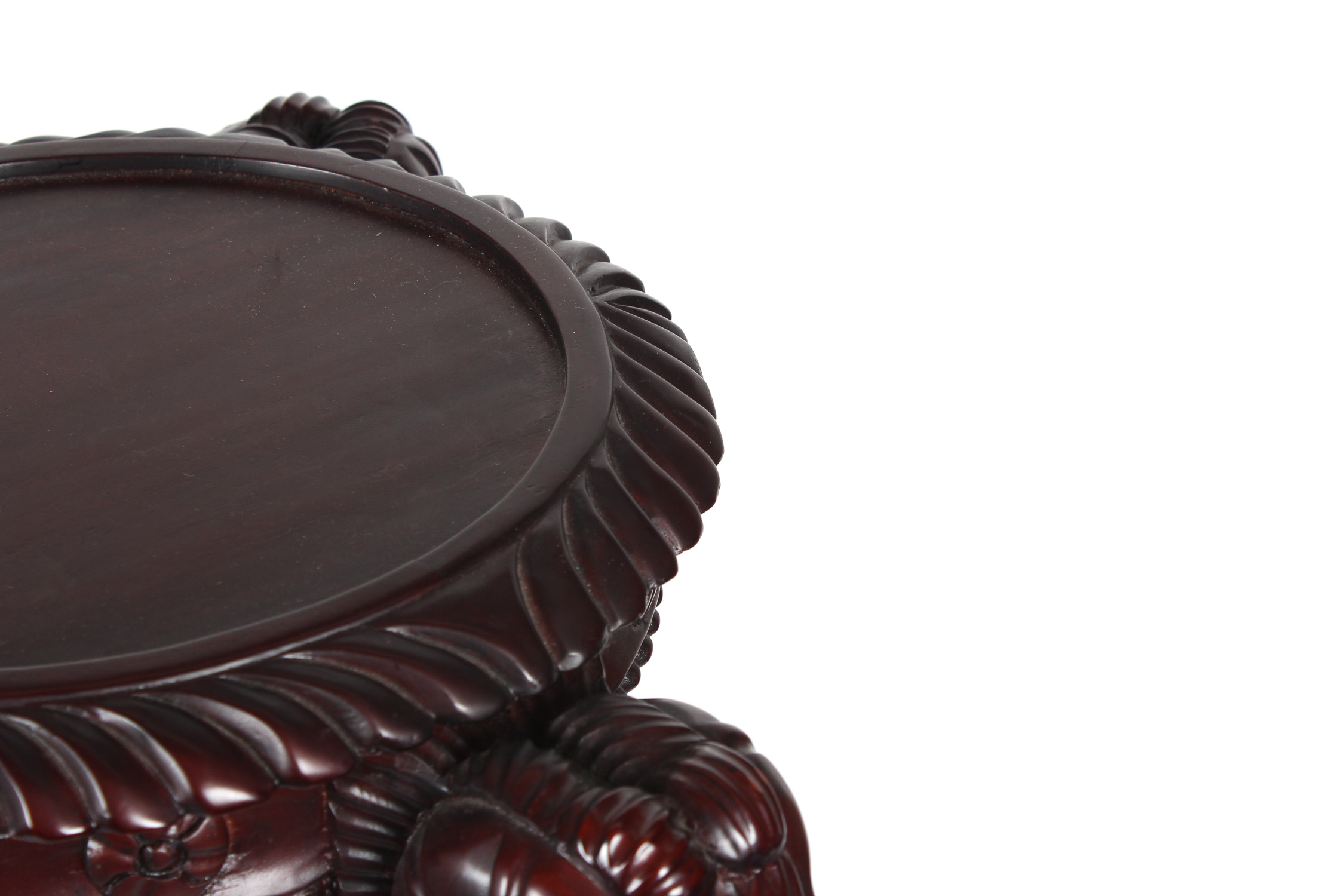 Carved Wooden Tripod Plant Stand