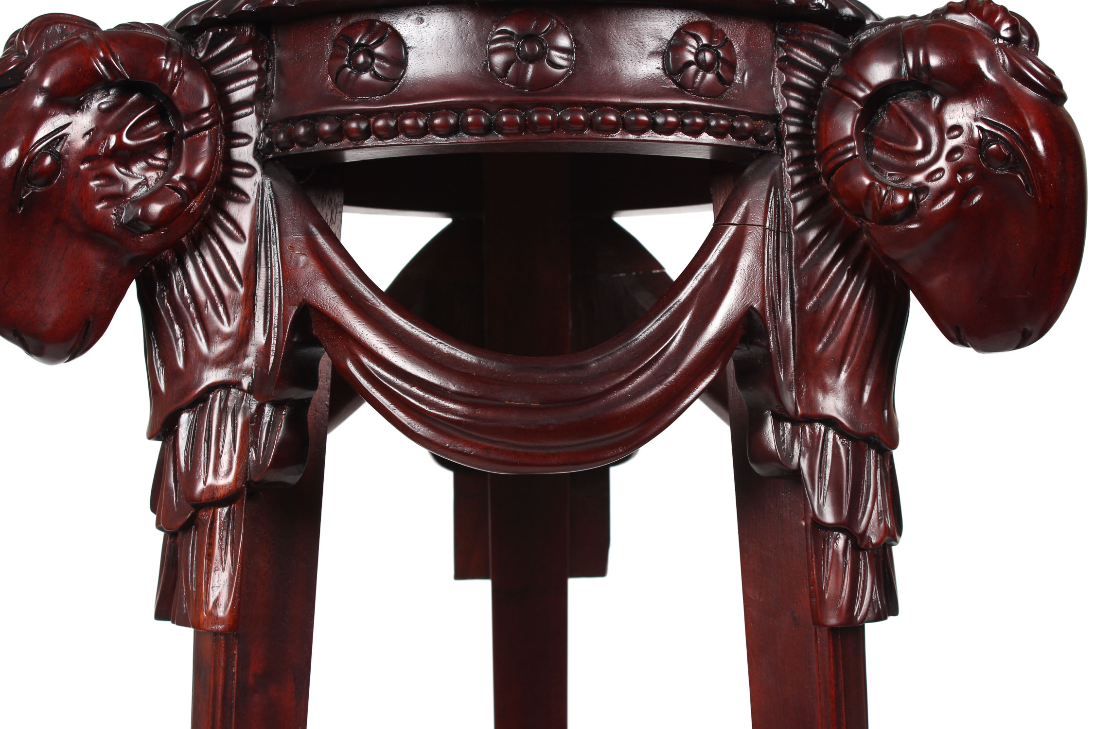 Carved Wooden Tripod Plant Stand