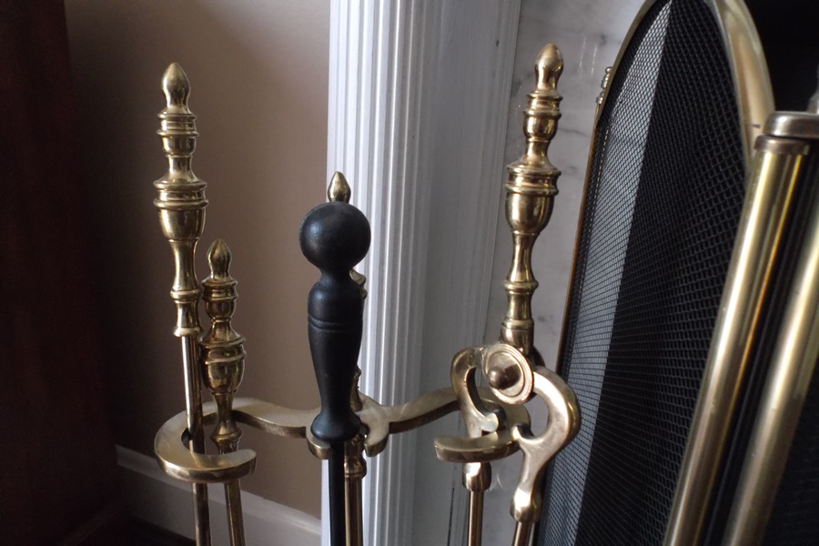 Assortment of Brass Fireplace Items