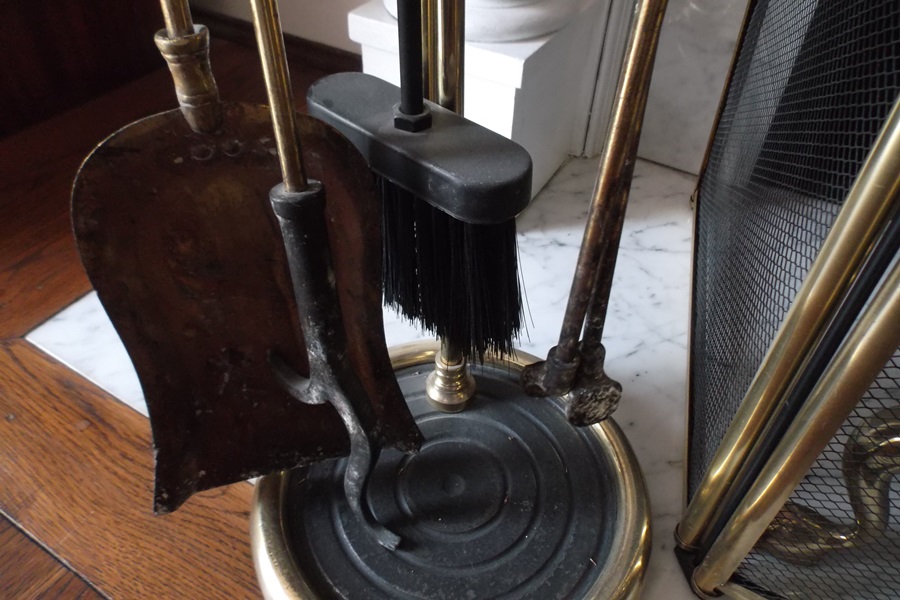 Assortment of Brass Fireplace Items