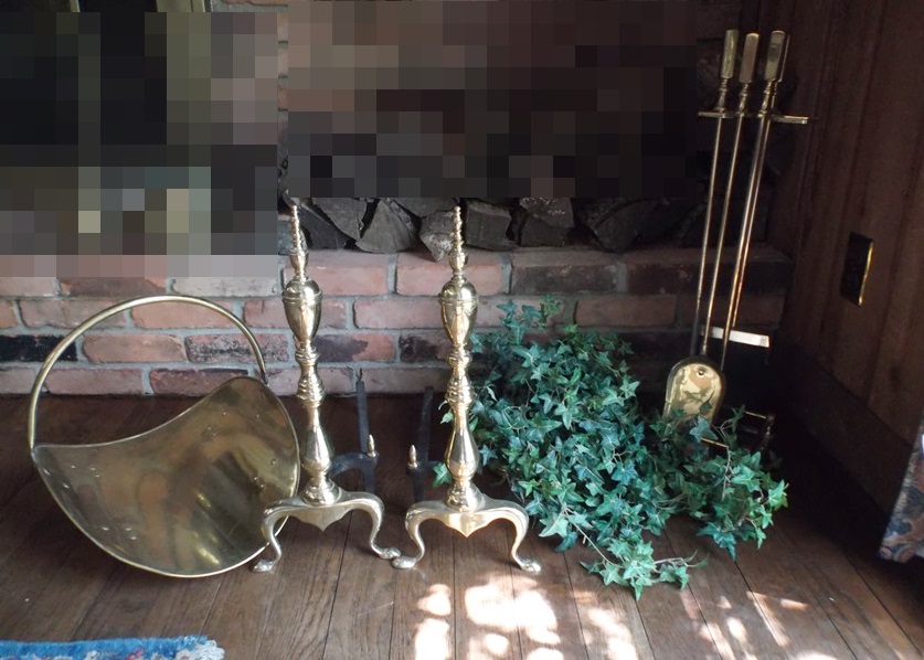 Assortment of Brass Fireplace Items