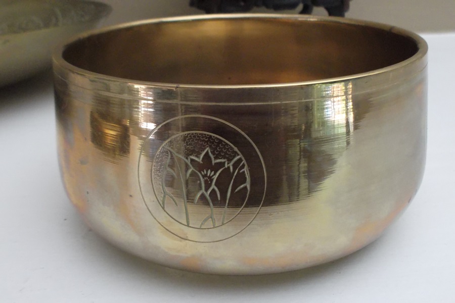 Assortment of Three Chinese Brass Items