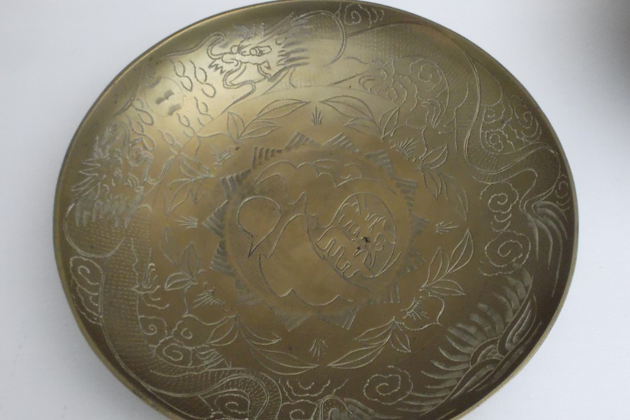 Assortment of Three Chinese Brass Items