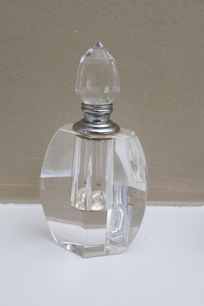 Three Crystal/ Cut Glass Perfume Bottles