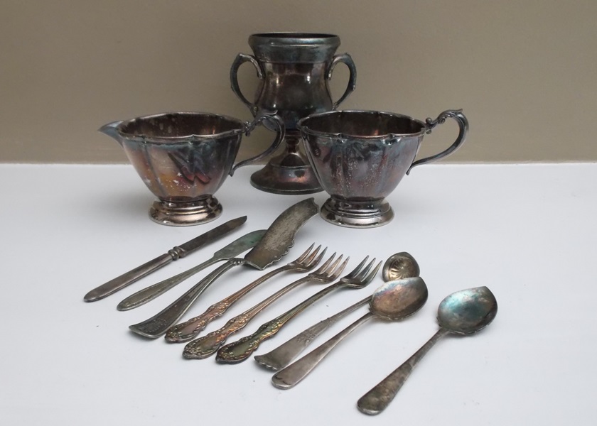 Assortment of Twelve Silver Plate Serving Pieces