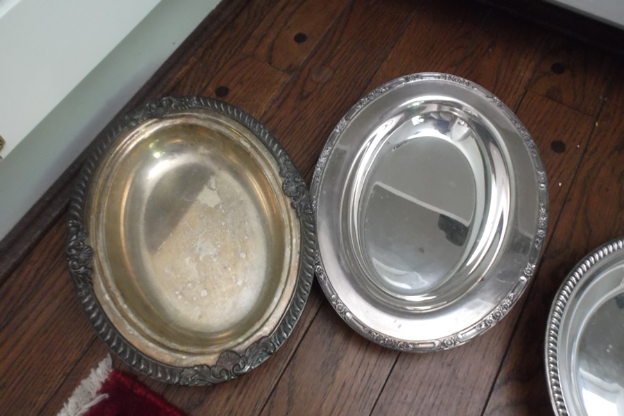 Large Assortment of Silver Plate Trays