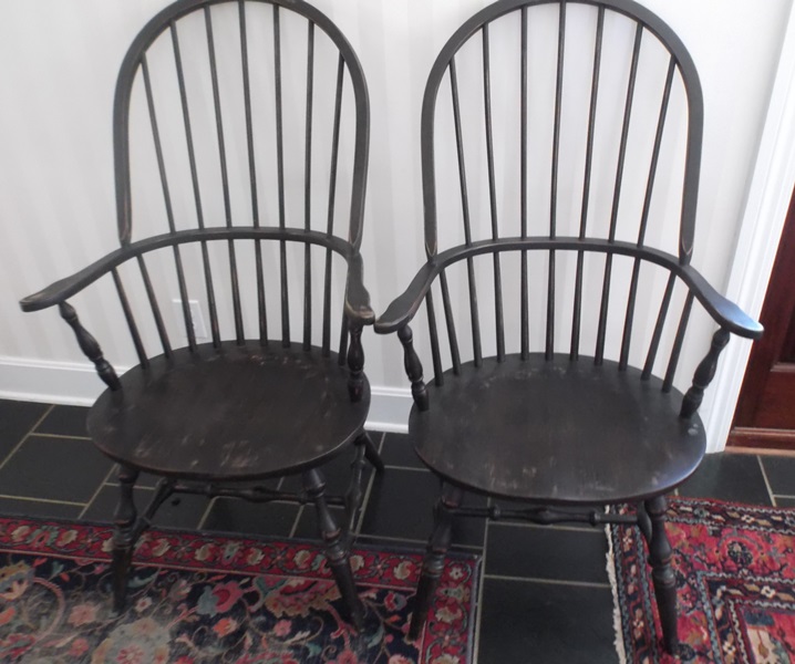 Two Windsor Spindle Back Chairs