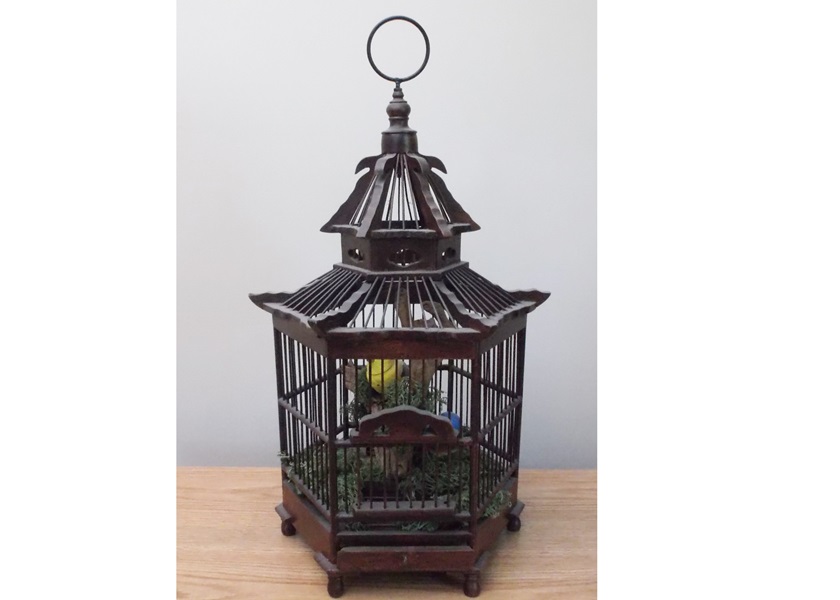 Asian Style Wooden Bird Cage