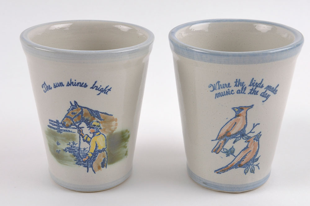 Louisville Stoneware "My Old Kentucky Home" Vintage Julep Cups