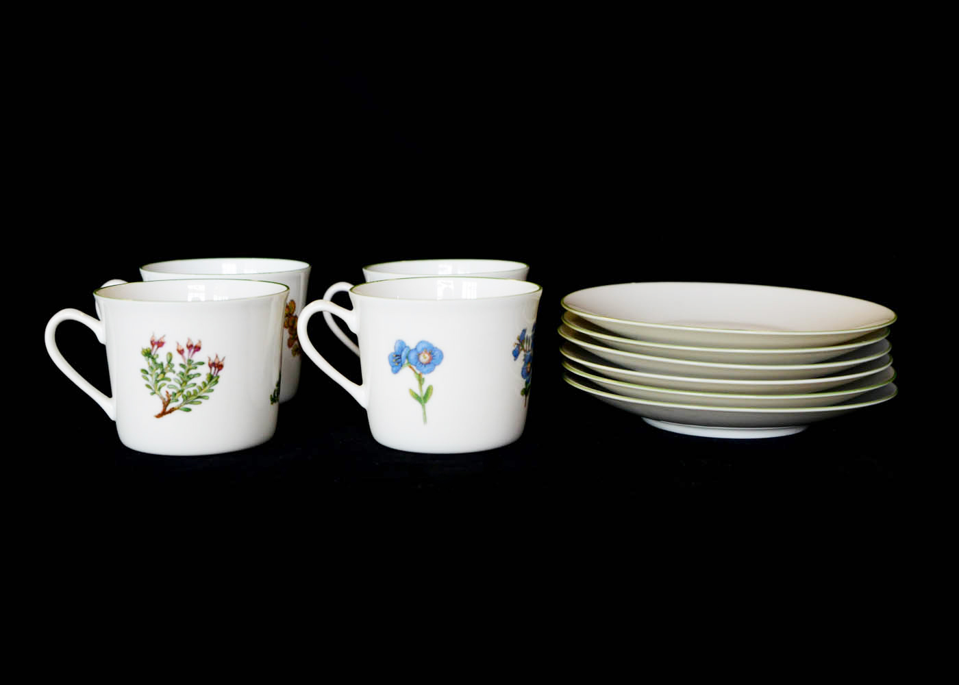 Vintage Porsgrund Porcelain Teacup and Saucer Set