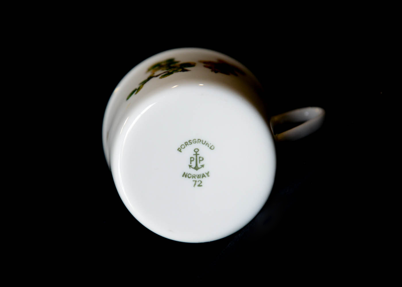 Vintage Porsgrund Porcelain Teacup and Saucer Set