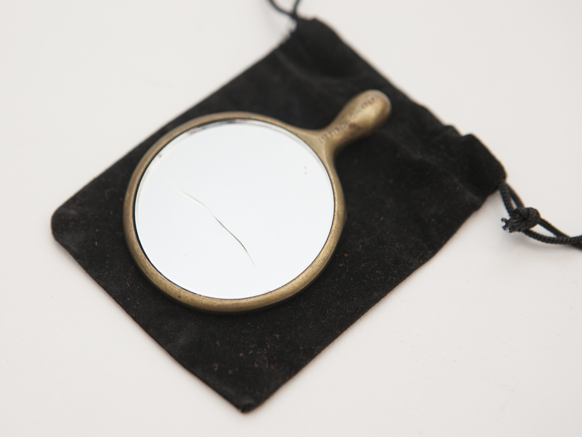 Decorative Mirror and Pair of Candle Holders