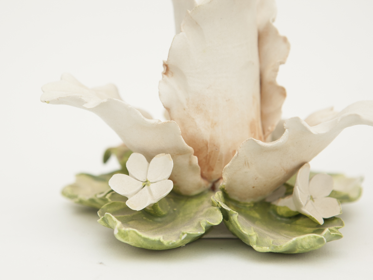 Pair of Mira Italian Candleholders and Ceramic Bud Vase